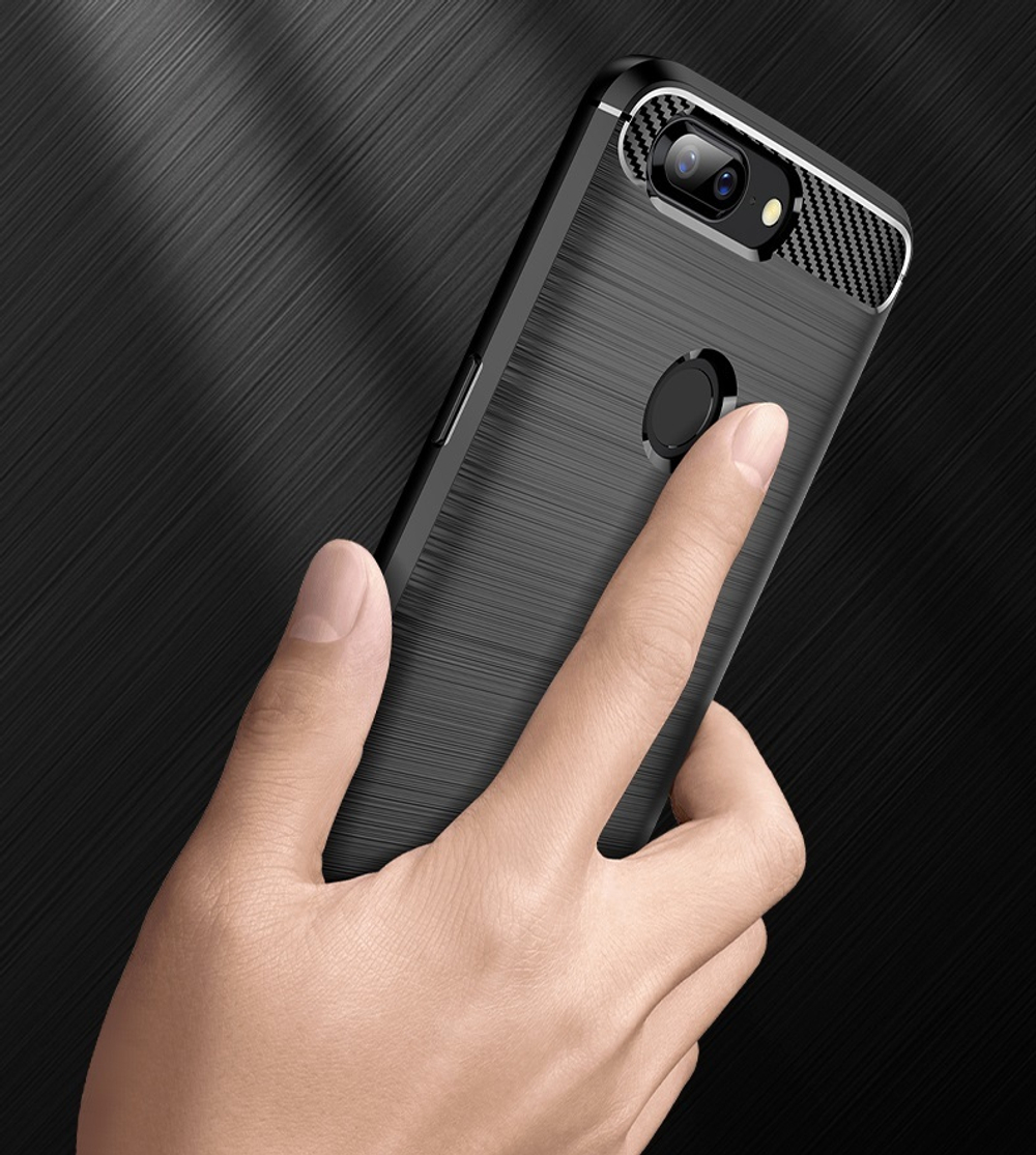 Чехол для OnePlus 5T цвет Black (черный), серия Carbon от Caseport