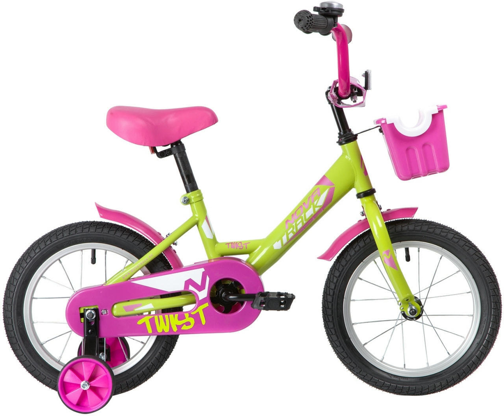 Детский велосипед Novatrack Twist 14" с корзинкой (2020)