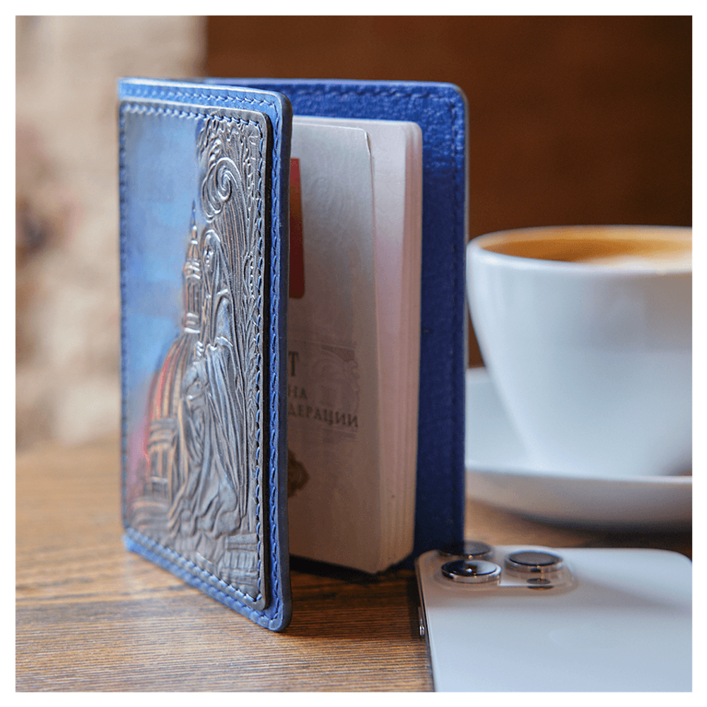 Чехол на паспорт «Городские мотивы» синий