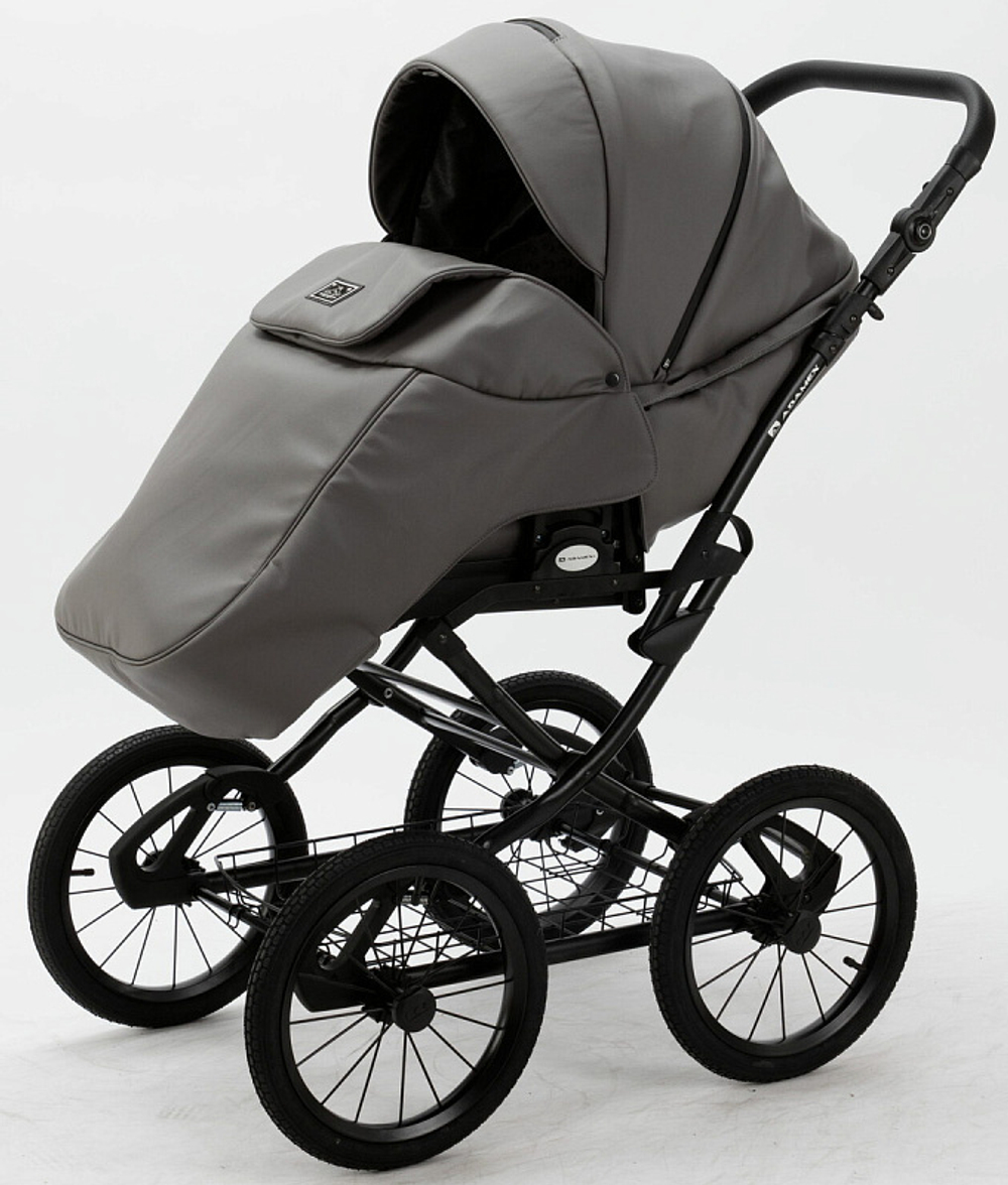 Детская коляска Adamex Porto Retro Deluxe 2 в 1 PO-SA04 (Т.СЕР.КОЖА)