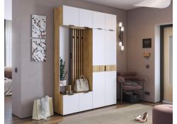 Шкаф Бери 80 дуб крафт золотой / белое дерево