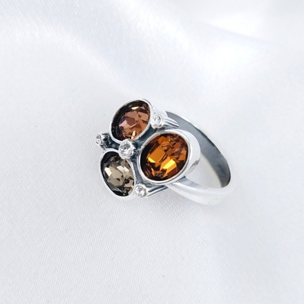 "Коллаж" кольцо в серебряном покрытии из коллекции "Дефиле" от Jenavi