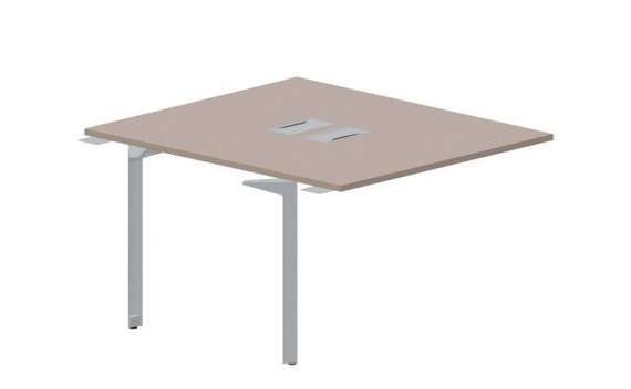 Составной стол на 2 рабочих места 118х136,6х75см (2 металлических  аутлета) - приставной элемент