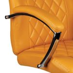Кресло руководителя Helmi HL-E24 "Iсon", экокожа горчичная, хром
