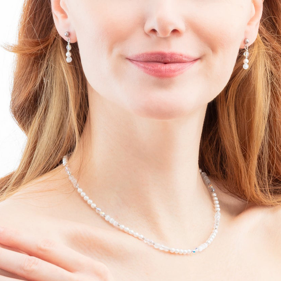Серьги Coeur de Lion White-Silver 4245/21-1417