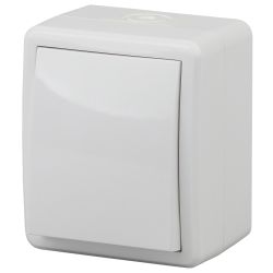 Переключатель ЭРА Эксперт 11-1403-01 IP54 10АХ-250В ОУ белый | Эра Эксперт