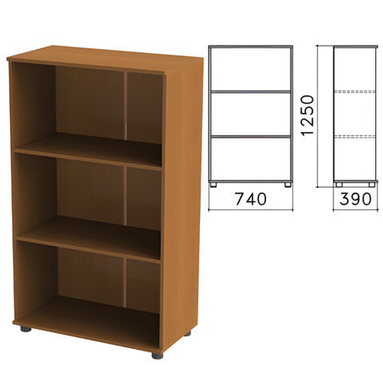 Шкаф (стеллаж) "Монолит", 740х390х1250, 2 полки, цвет орех гварнери, ШМ51.3