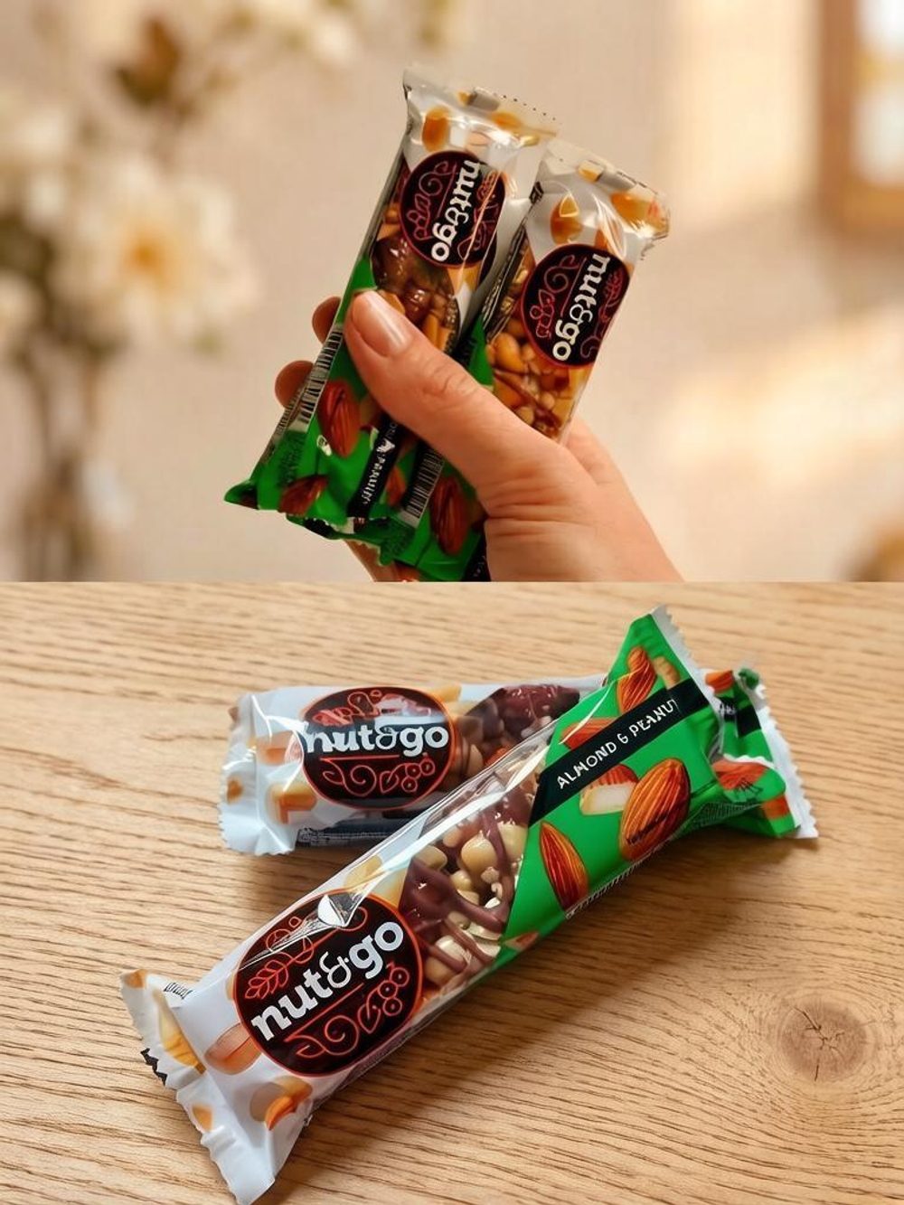 Батончик Nut&Go Миндаль и Арахис 36г