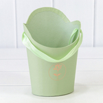 Коробка Ваза для цветов 13.5х10х19 см "Каллиграфия" (Зеленый)