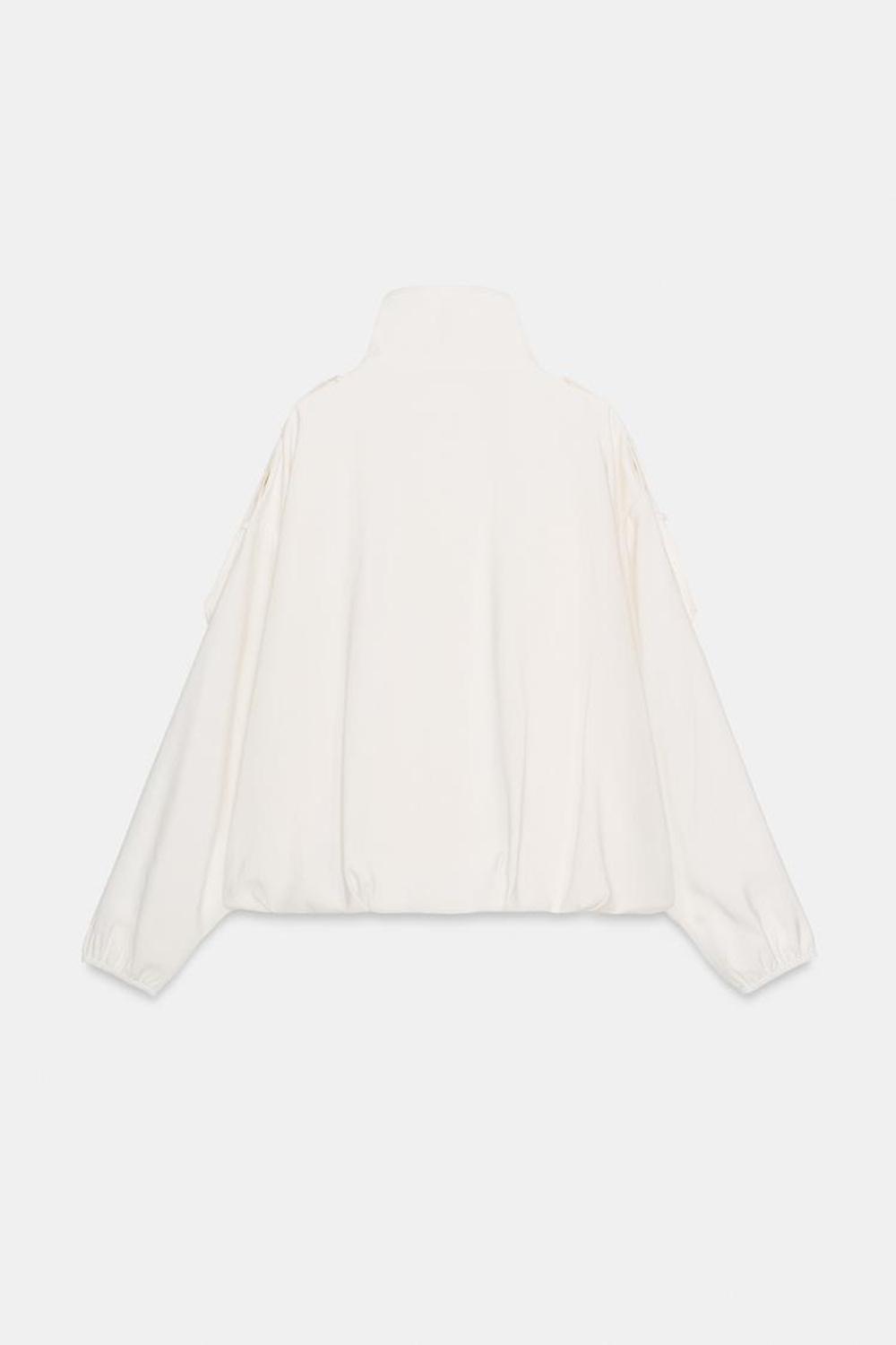 ZARA КУРТКА С ВОРОТНИКОМ-СТОЙКОЙ, ЖЕЛТОВАТО-БЕЛЫЙ