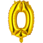 Шар фольгированный Цифра 0 35 см (Золотой)