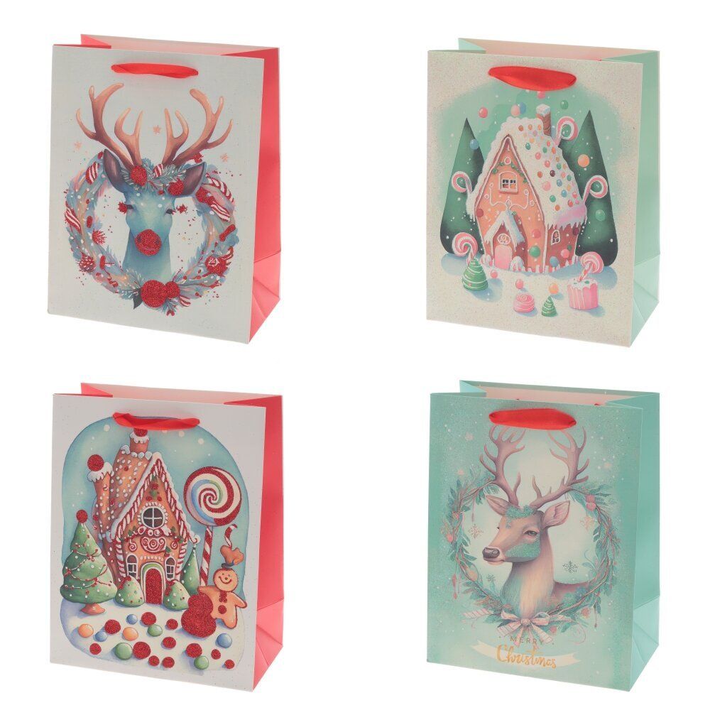 GAEM Пакет подарочный (бумага, плотность 210г/м2, блок 12шт), L18 W10 H23 см, 4в.