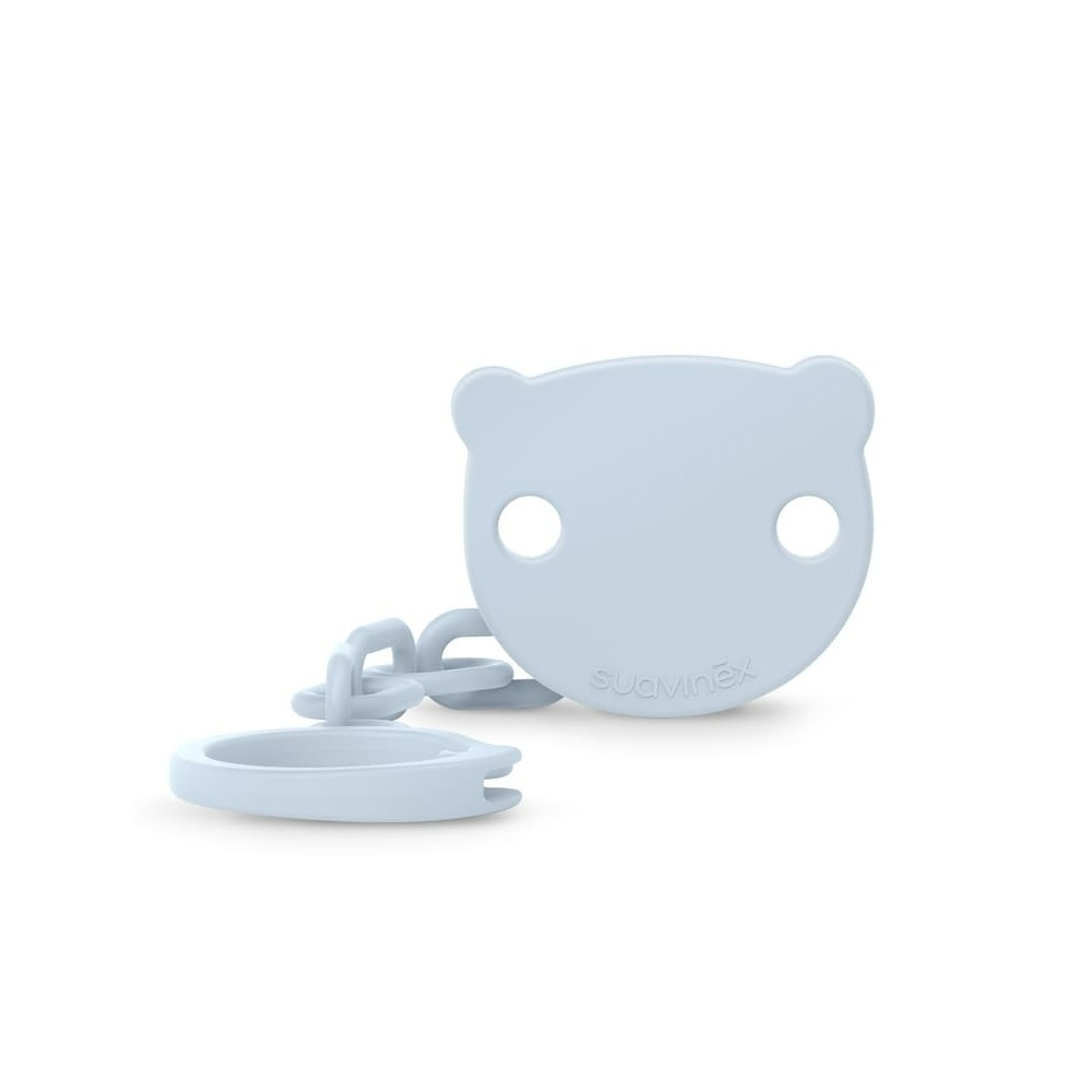 Клипса с цепочкой для пустышки Suavinex Bear Wild голубая