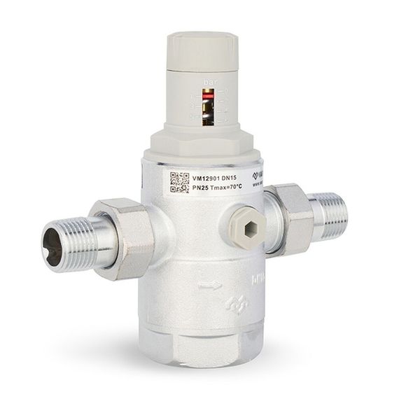 Редуктор давления VARMEGA 1/2quot;, PN25, мембранный, с разъемными соединениями, VM12901 купить в Москве и Московской области по низкой цене с доставкой по России — (1) Редуктор давления VARMEGA 1/2quot;, PN25, мембранный, с разъемными соединениями, VM12901 — (1)