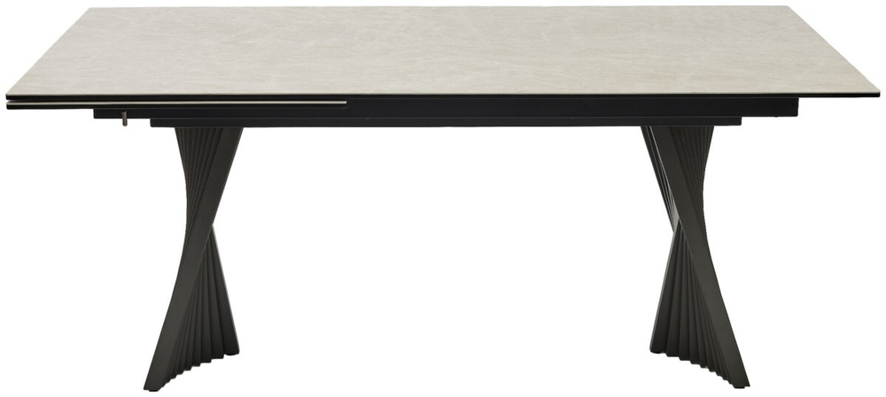 Стол YOAKIM 180 TL-102 Бежевый мрамор, испанская керамика / Темно-серый каркас, ®DISAUR