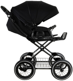 Детская коляска Roan Bass Next Classic d12 2.0 3 в 1 с автокреслом Pituso Baesa Pro Black,Beige Canopy BNC/85/2 Caviar/Black/руч.Cappuccino