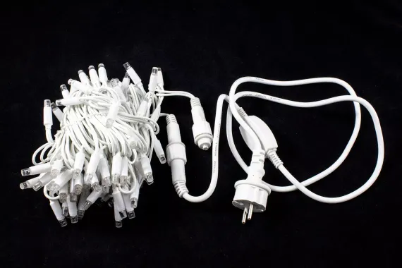 Светодиодная нить с мерцающим диодом 10 м., 220V, 100 розовых LED ламп, белый каучук, соединяемая, Winner Light (P.01.7w.100+)