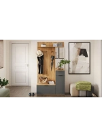 Прихожая с зеркалом Дуб Крафт золотой 105х35х200