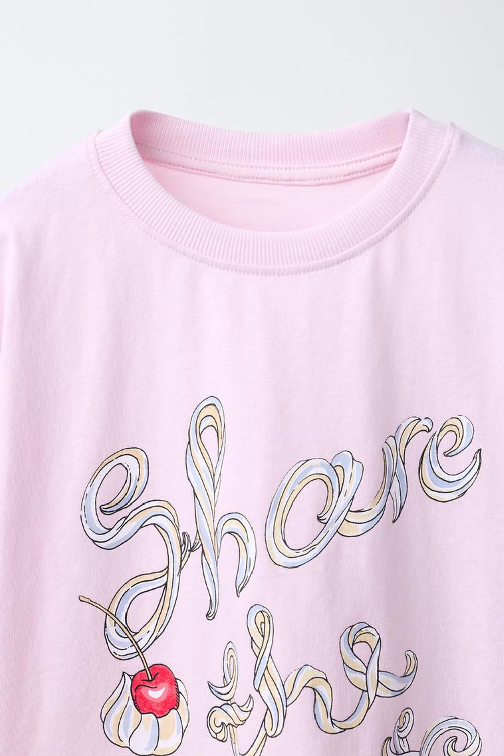 ZARA ФУТБОЛКА С ПРИНТОМ, РОЗОВЫЙ