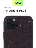 Чехол BROSCORP для Apple iPhone 15 Plus (арт.IP15PLUS-CRYSTAL-BLACK )