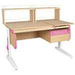 Растущая парта СУТ 25 с задними полками СУТ.15.240 и навесной тумбой (1200×880 мм)