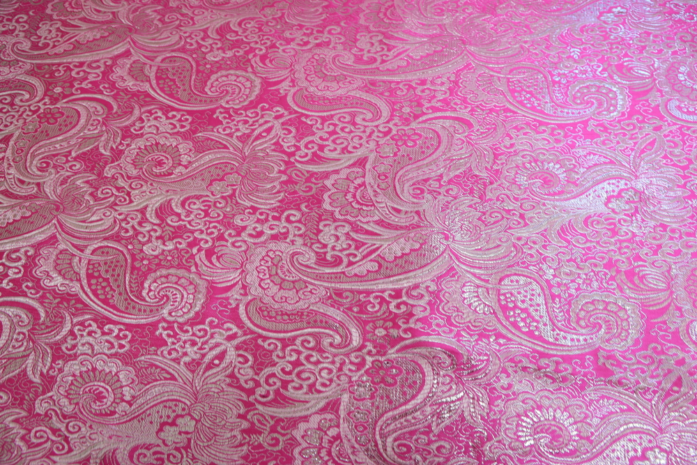 Парча жаккард металлик розовая