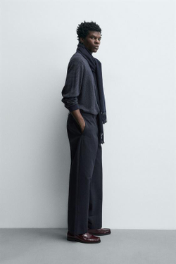 ZARA БРЮКИ ПРЯМОГО КРОЯ, МОРСКОЙ СИНИЙ