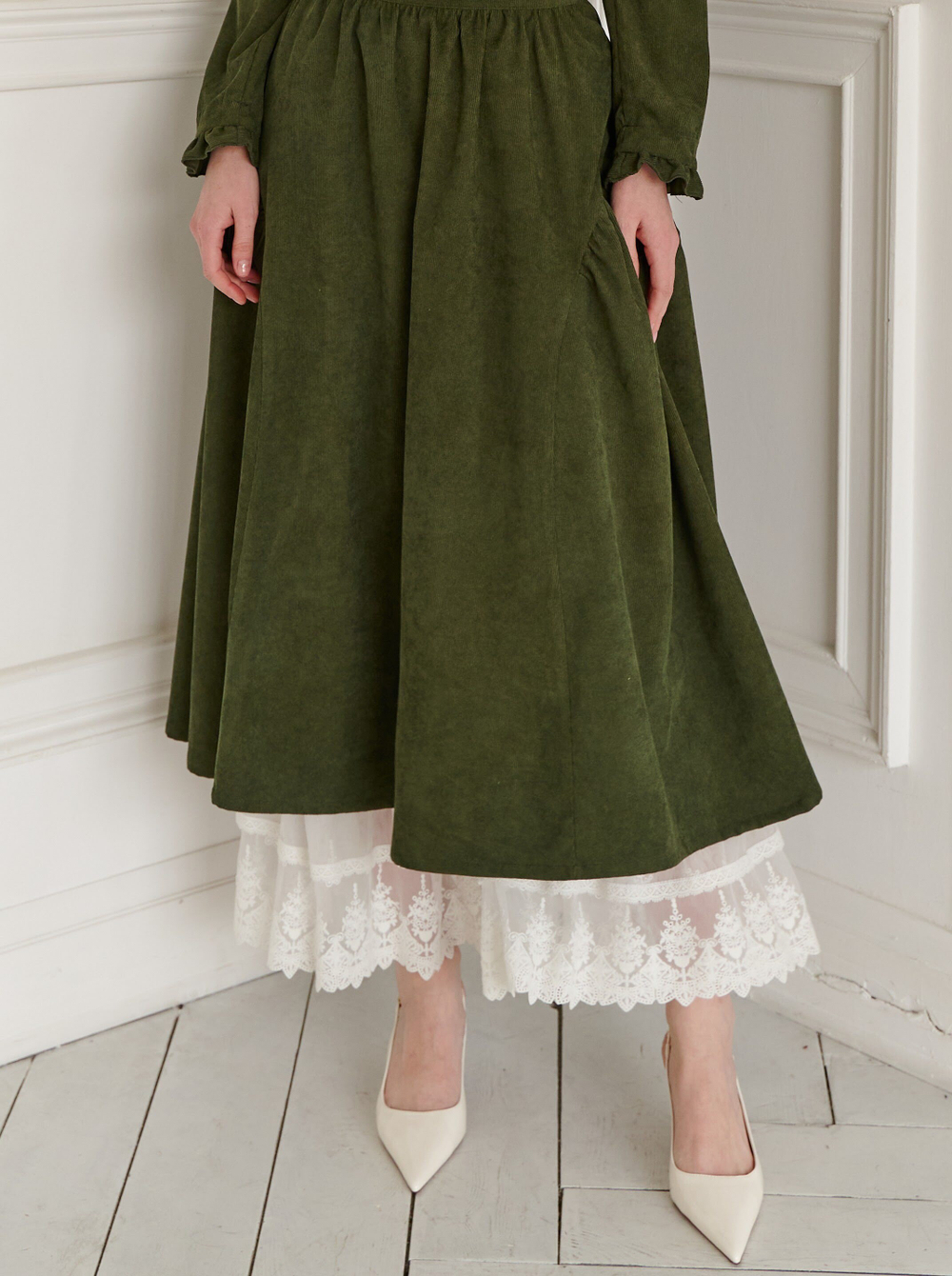 Юбка бохо вельветовая миди