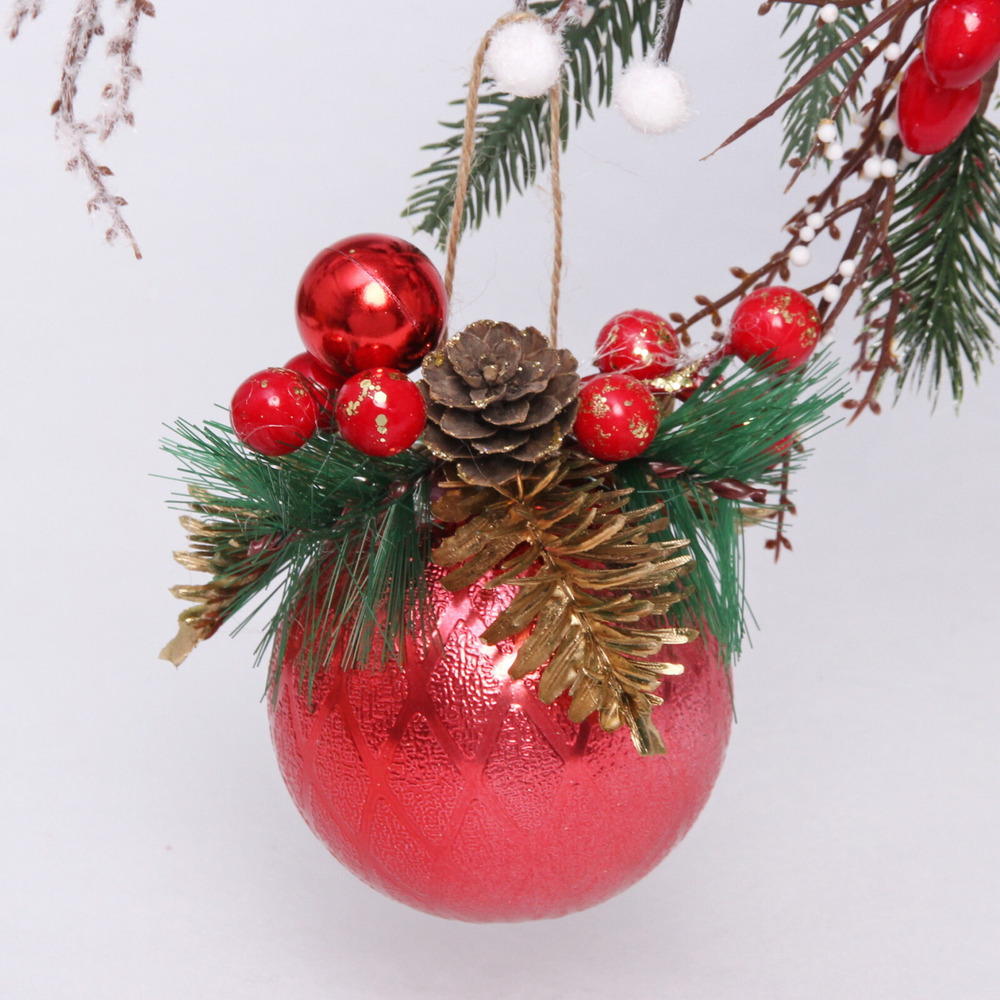 Новогодний шар «Лесная сказка» 8 см, Красный