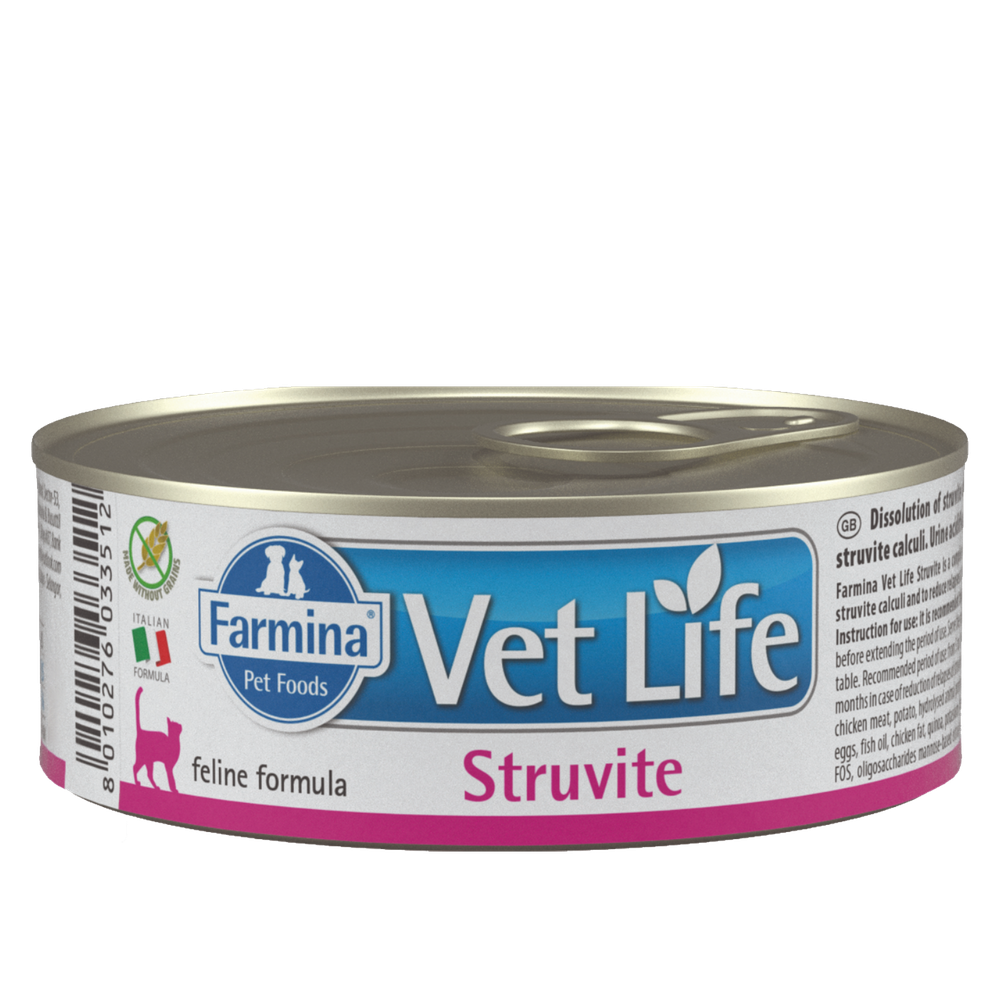 Фармина Vet Life Struvite (паштет) для кошек при МКБ струвитного типа, 85гр.