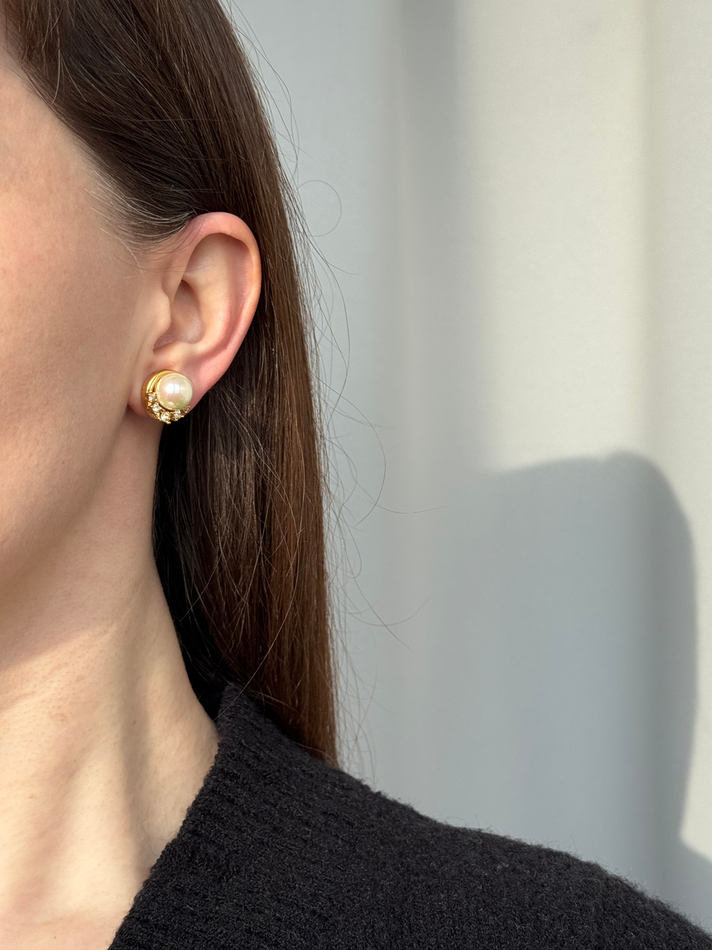 Клипсы с «жемчугом» и кристаллами D'Orlan