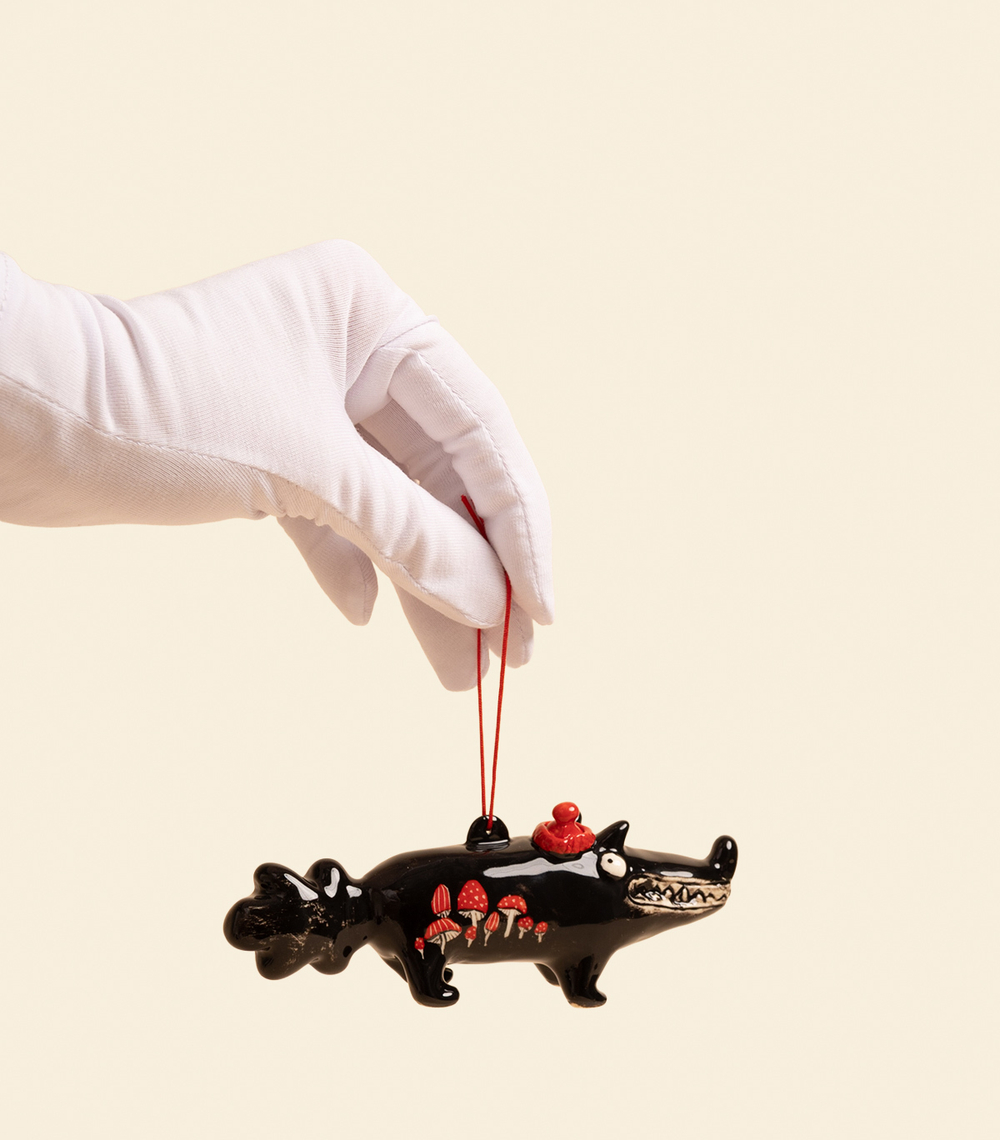 Ёлочная игрушка – Волк и красная шапочка | Александра Маврина