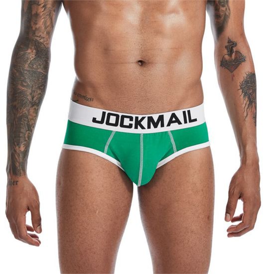 Мужские трусы брифы зеленые JOCKMAIL JM2032-19