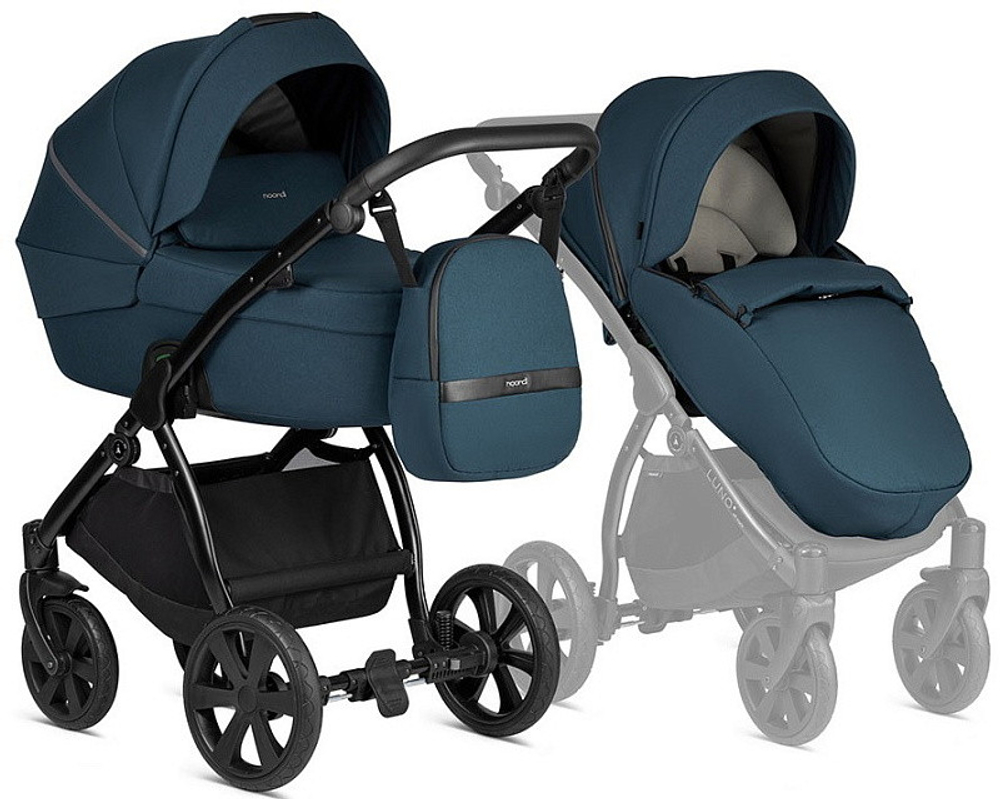 Детская коляска Noordi Luno All Trails 3 в 1 с автокреслом Terra Edusky Black 1012617 Ocean Blue