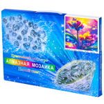 Алмазная мозаика Alingar, на подрамнике, с полным заполнением, (глянц) дизайн рамка, 30х40 см, 20 цветов, "Неоновые цветы"