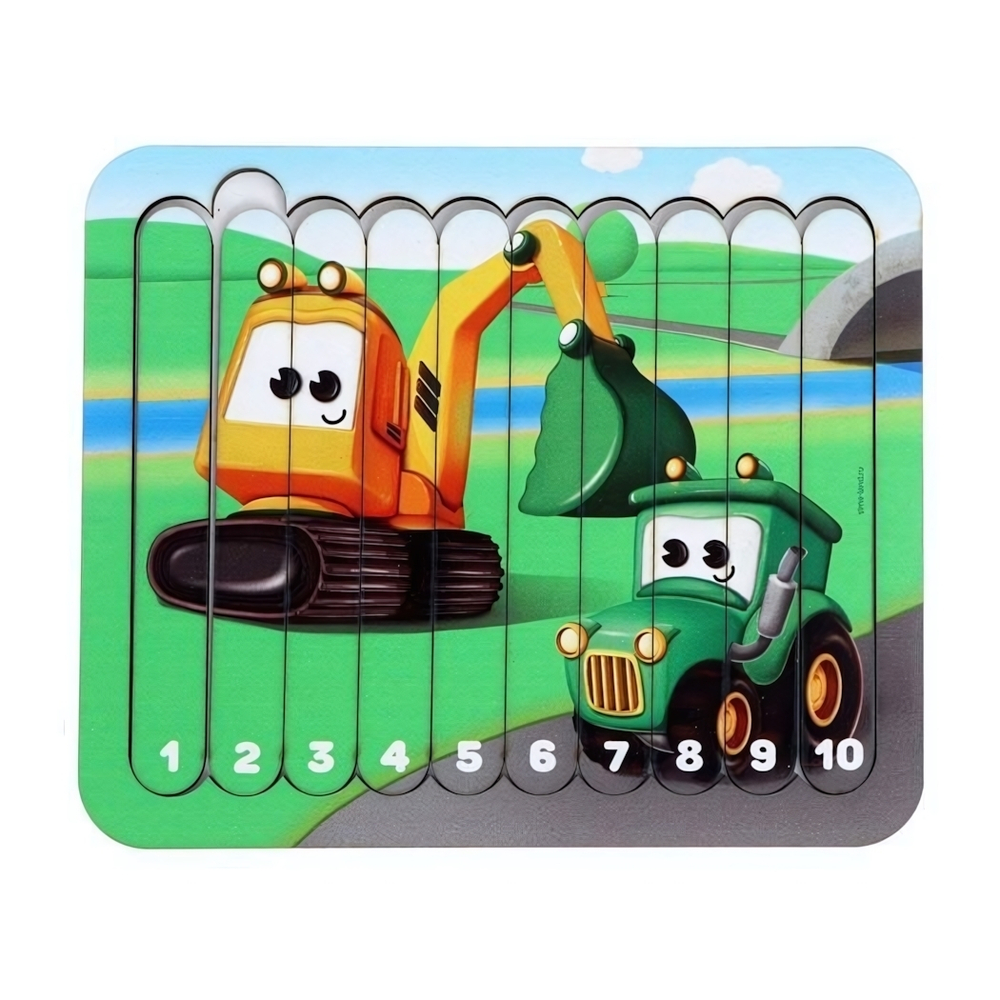 Головоломка-пазл "Машинки-помощники" П801 7548695 (Лесная мастерская)