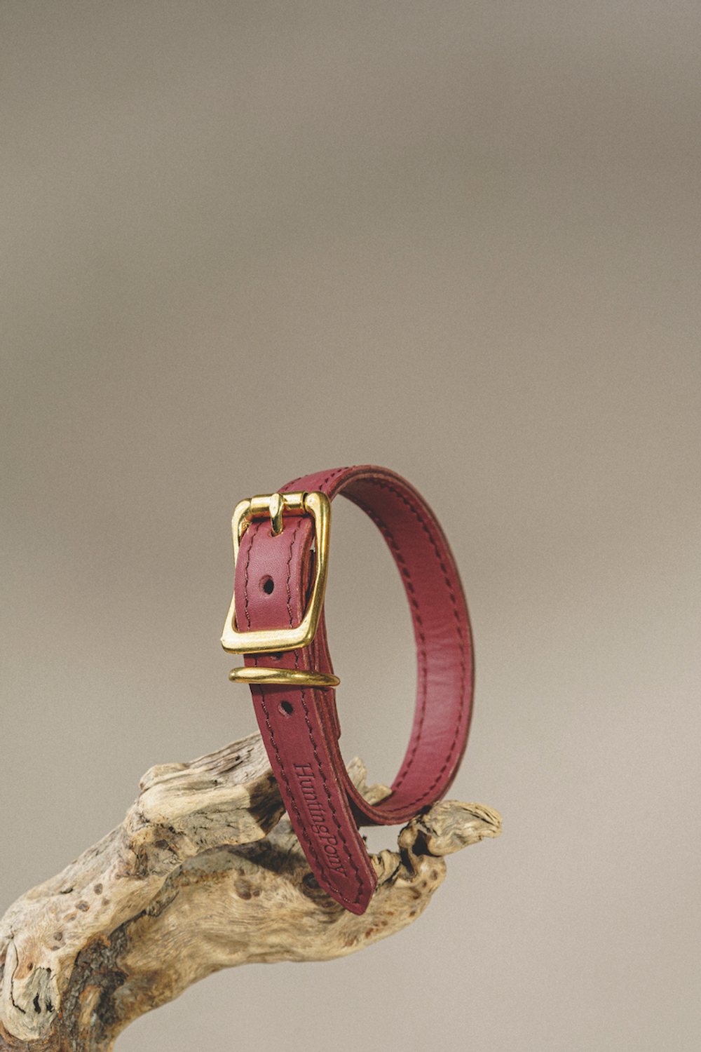 Классический прямой ошейник Винный