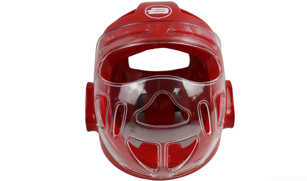 Шлем для тхэквондо с маской BoyBo красный, BHT45