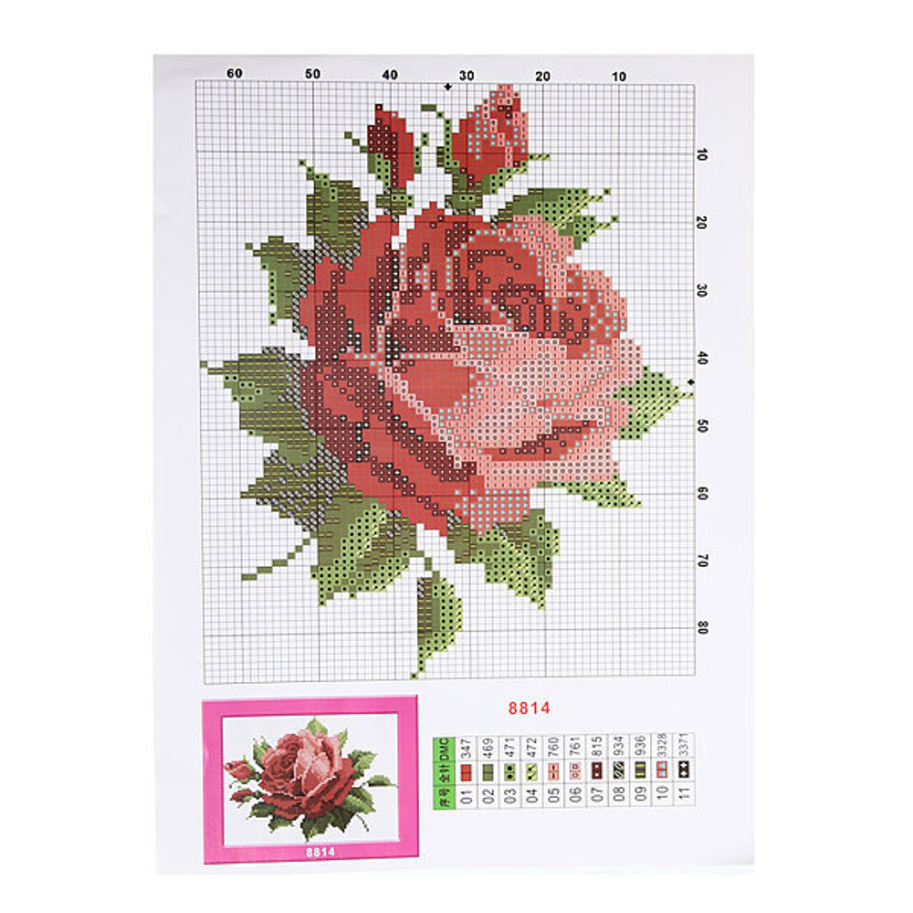 Вышивка крестиком 26*20,5см «Роза» MY8814