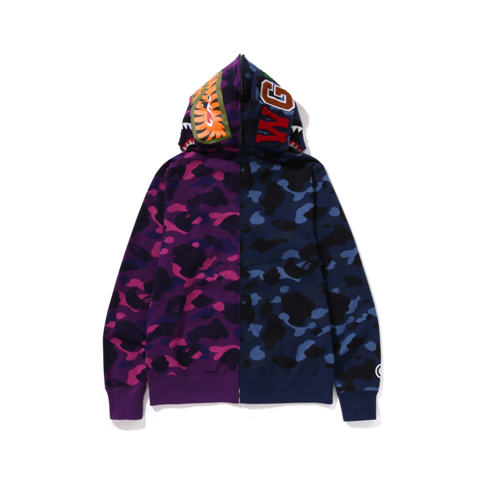 A Bathing Ape Color Camo 1 2 Shark Full Zip Худи синий