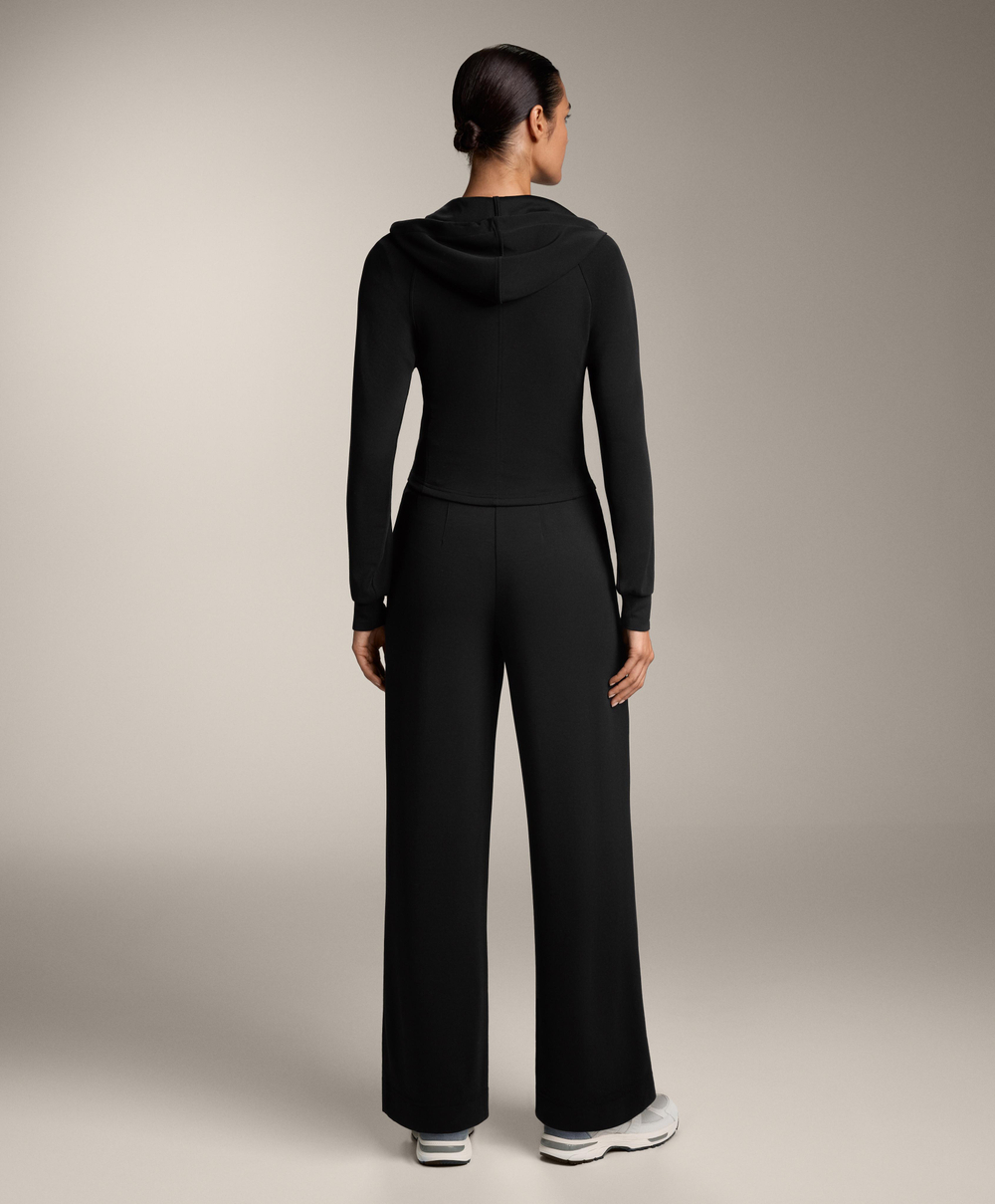 OYSHO Брюки прямого кроя из мягкого со складками, черный