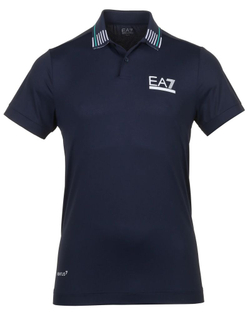 Теннисное поло EA7 Man Jersey Polo Shirt - Blue