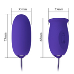 Фиолетовое виброяйцо с клиторальным стимулятором на сцепке Daisy-Youth