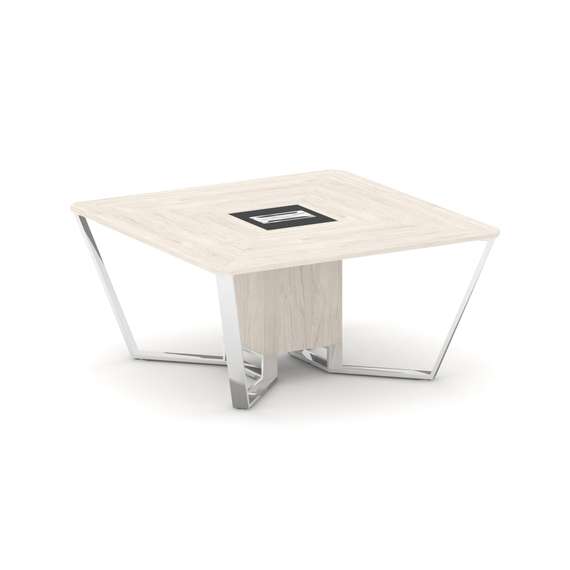 Steel Meet Стол переговорный квадратный MM-PR.B.SP-08 Денвер Светлый/Графит Глянец/Нержавеющая Сталь