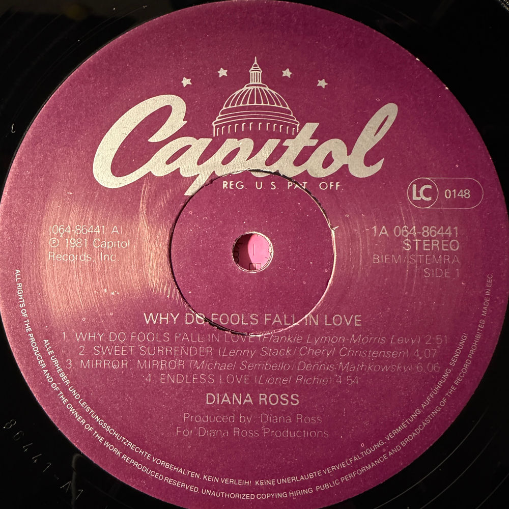 Diana Ross- Why Do Fools Fall In Love (Европа 1981г.)
