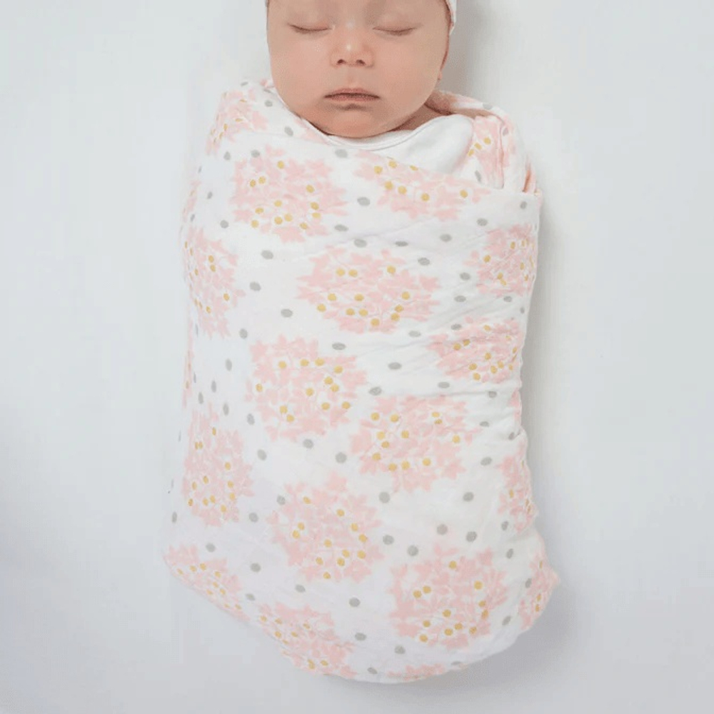 SwaddleDesigns SDM-181P Набор пеленок муслин 3 шт. - Heavenly Floral Pinks with Touch of Gold Shimmer