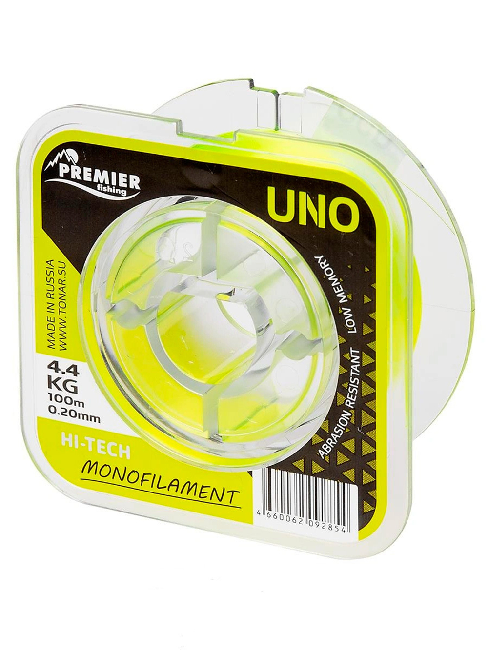 Леска для рыбалки Premier Fishing UNO F.Yellow Nylon 0,18mm/100m (PR-U-Y-018-100)