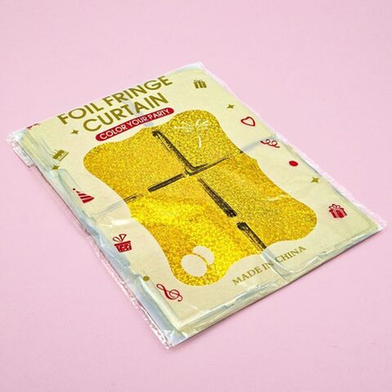 Занавес 1*2м "Прямоугольник" золото, фольга голография