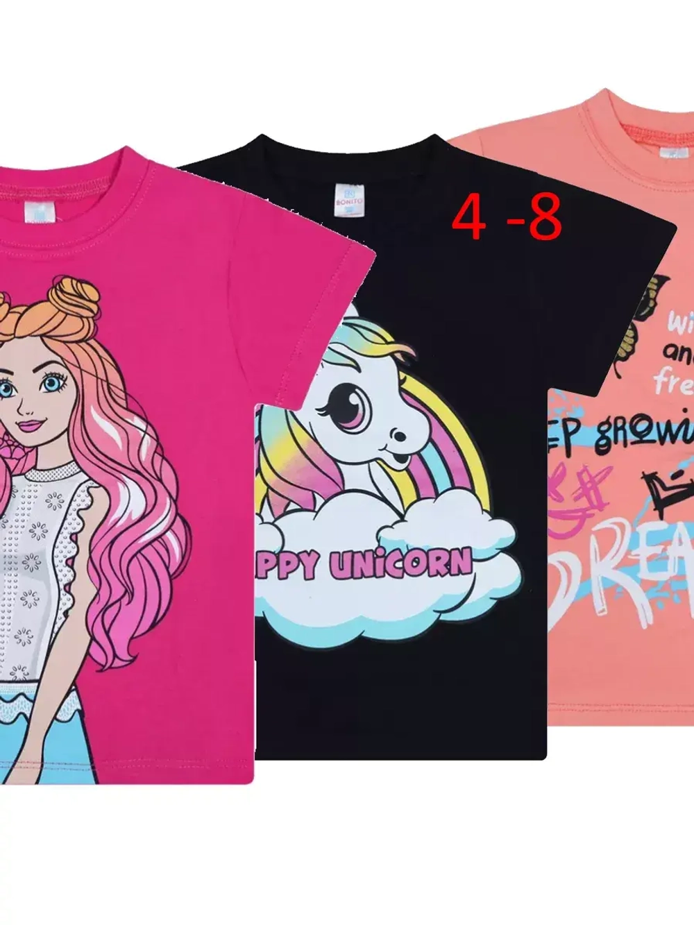 Футболка для садика и школы.девочка.набор 3 шт