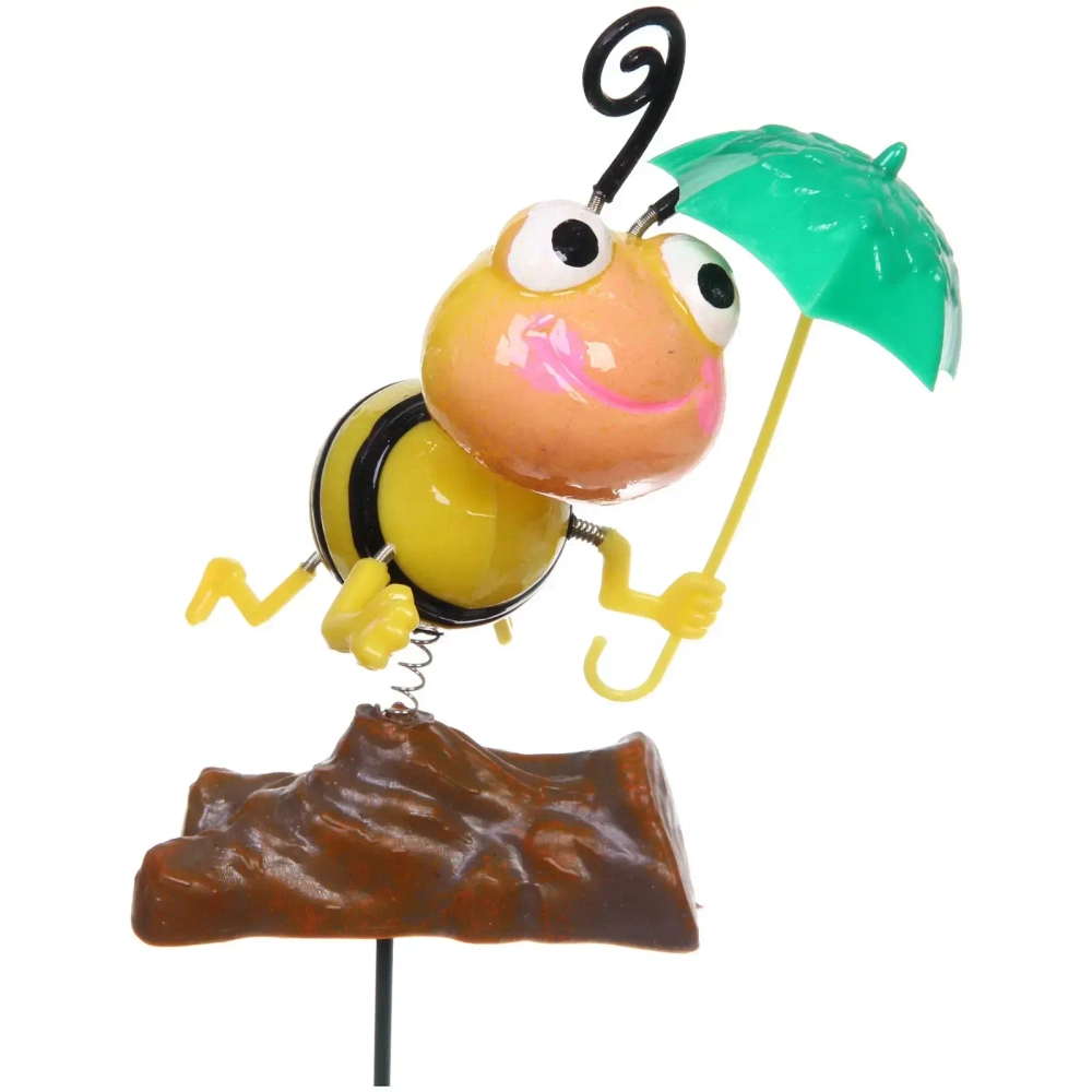 Фигура на спице «Пчёлка с зонтиком» 60 см (фигура 14*8 см), микс